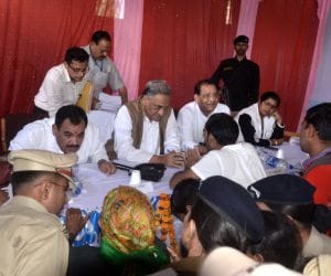 disaster victims uproar in chief minister's meating 