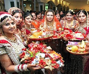 women excited for Karva Chauth