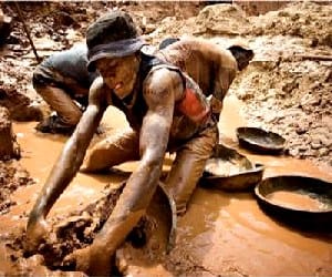 hundreds of people in search of treasure