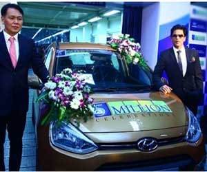 hyundai grand i10 5 million car shahrukh khan roll out chennai