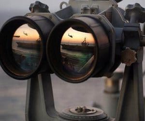 students can activities of sun through binoculars