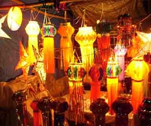Officers bungalow are bathed in light on Earth Hour Day 