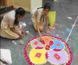 Rangoli competition in Shivalik School