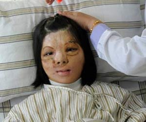 doctor plant face on girl's breast