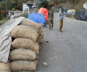 two thousand kilo potato in road