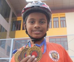 age eight but medals fifty