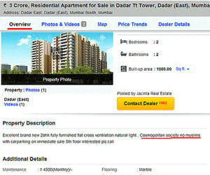 99 acres controversial no muslim advertisement