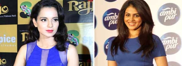 kangana ranaut and genelia in blue dress