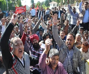 Protest against Haryana Govt Regularization Policy