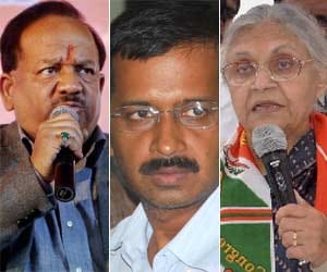 bjp, aap, congress in delhi assembly election results