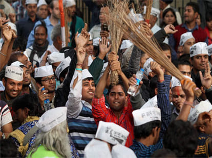 who is behind aam aadmi party cap