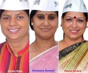 three ladies won in delhi, all from aam aadmi party