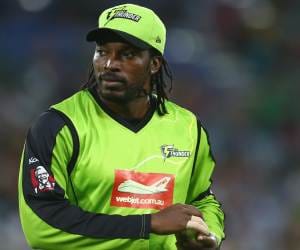 chris Gayle hits three car 