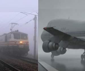 Fog affected rail and air services