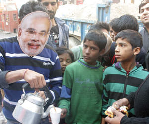 modi mask and a free cup of tea