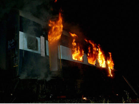 doon express caught fire