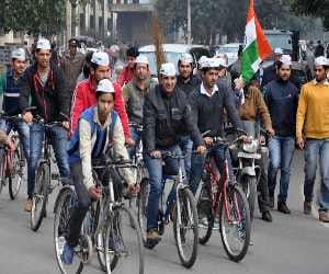 PU campus' AAP' took a cycle rally