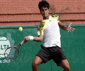 Three tennis player in semifinal
