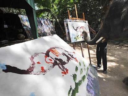 Elephant paints amazing self-portraits
