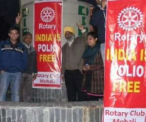india is polio free banner by rotry club
