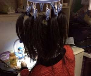 Chinese students tie their hair
