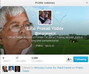 Lalu Prasad yadav first hindi tweet on tweeter