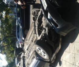 Car collided with railing 