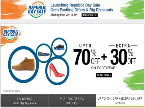 Get a 70 percent discount on favorite things on Republic Day