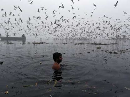 Polluted Ganga Water Turned Red