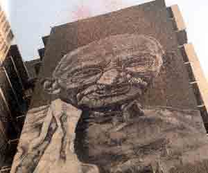 60 feet statue of Mahatma Gandhi will at the up gate 