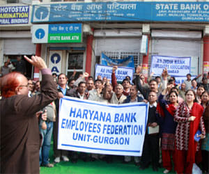 bank strike in gurgain
