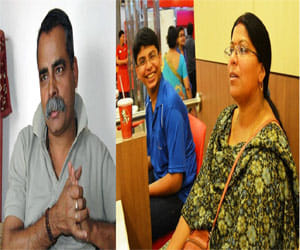 a couple is looking for the families of martyrs with their son
