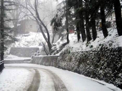 snowfall on hilly areas