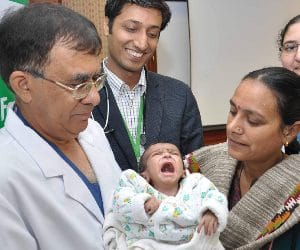 open heart surgury on new born child