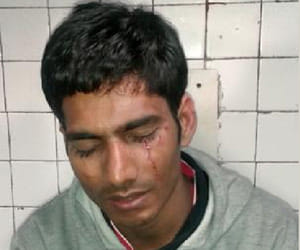 Delhi police beat a blind sports person