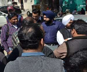protest of businessman against paid parking