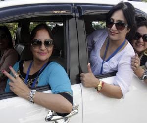 Vintage Cum Classic Woman Car Rally
