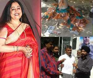Protest Against Kiran Kher in Chandigarh