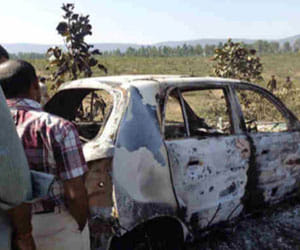 Burnt car carrying four charred bodies found in Hazaribagh