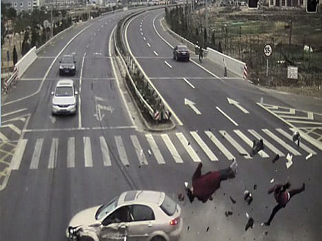 horrific accident! body parts scattered in the air