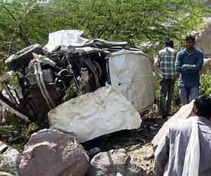 Car fallen in 60 feet deep bay