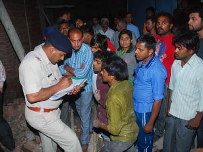 Building on progress collapsed in Faridabad