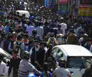 heavy traffic jam in jammu city
