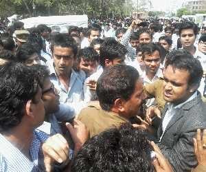 students create ruckus at job fair in lucknow