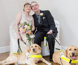 Blind couplenow married  after their dogs became inseparable 