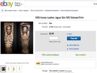 man wants to sell his skin 