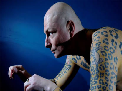 man wants to sell his skin 