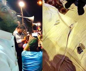 Bottles thrown in Ashutosh jan Sabha at Seeta Ram Bazar in Chandni Chowk