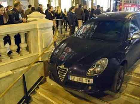 a man parked his car at metro station