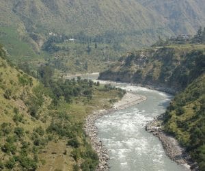 Temporary lake origined at satluj in Himachal